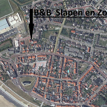 Plattegrond van Zoutelande met daarin Slapen & Zo aangewezen